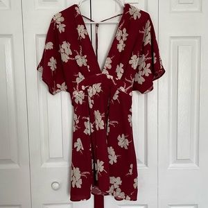 Floerns Burgundy Dress